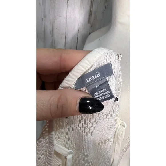 Aerie Women's Medium Ivory Lace Hi-Low Swimsuit Coverup Dress - Picture 5 of 5